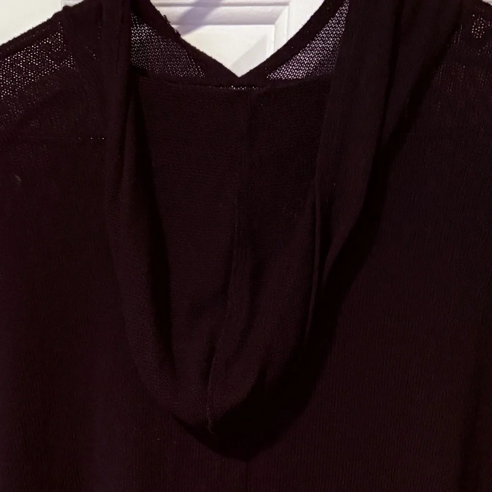 NWOT Beautiful Justice Black and Pink Geometric Pattern Hooded Poncho